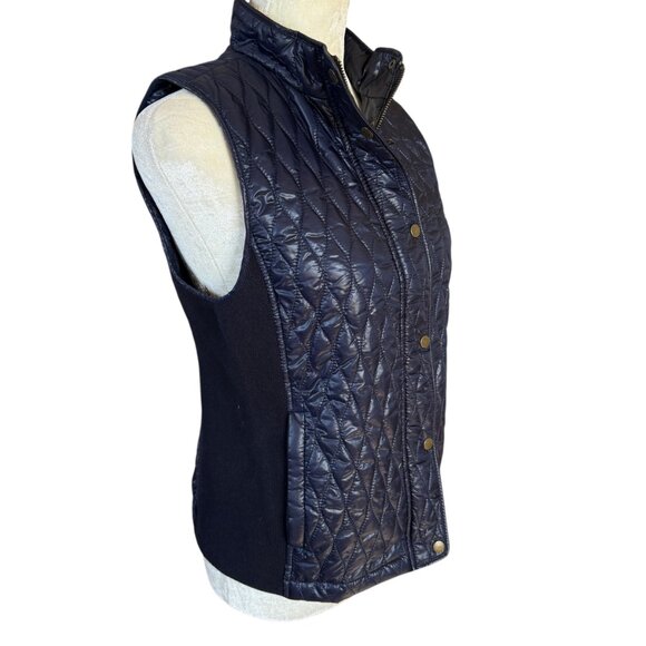 Talbots Petites blue sleeveless mock neck puffy vest women's size SP - Picture 2 of 12